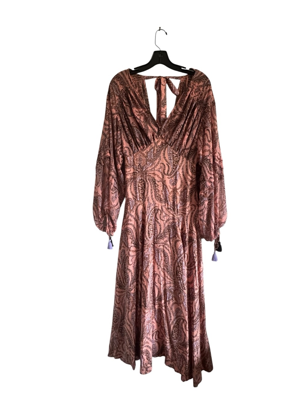 Free people Boho Paisley V-Neck Maxi Dress in Dusty Rose - Picture 4 of 10